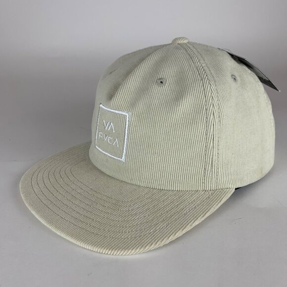 RVCA Mens Beige Freeman Corduroy Snapback Hat New - Picture 1 of 5